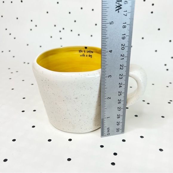 🐶 NATURAL LIFE 🐶 mug LIFE IS BETTER WITH A DOG coffee tea YELLOW CREAM - Picture 7 of 10
